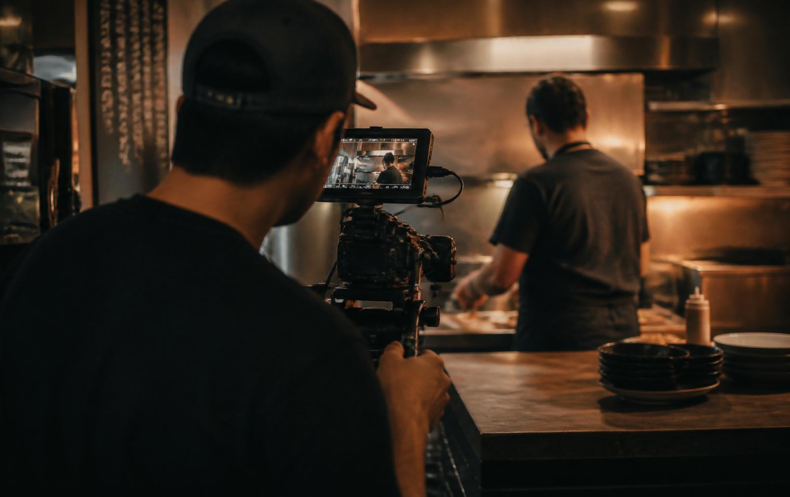 Orchard Media on set filming a local business